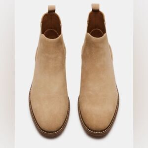 Steve Madden HIGHLINE Suede Ankle Booties Chelsea Boots Sand Tan 9.5